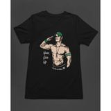 John Cena Never Give Up Selam Amerikan Güreşi Unisex Tişört T-Shirt - Siyah