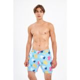 John Frank All Over Erkek Mayo Şort JFSSSWL87-CARETTA BLUE