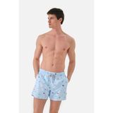 John Frank Deniz Şortu All Over Cepli Mayo Short Erkek Mayo Short JFSSSW30STRIPES - XL - Mavi - Beyaz