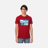 John Frank Free Erkek Bordo Baskılı T-Shirt - Kırmızı