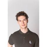 John Frank Polo Yaka Haki Baskılı Erkek T-Shirt
