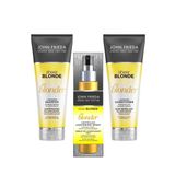 John Frieda Sarı Saçlar İçin Renk Açıcı Sprey + Şampuan + Bakım Kremi 3'Lü Avantaj Seti