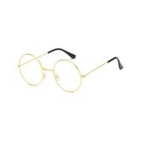 John Lennon Tarzı Gold Çerçeveli Şeffaf Gözlük