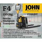 John Morgan F4 Lityum Akülü Transpalet 1500KG Metal Malzeme ile Katlanabilir ve Çok Yönlü Kullanım