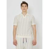 John Richmond Beyaz - Gri Erkek Polo T-Shirt UMP24095PO