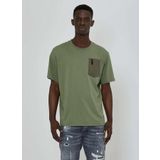 John Richmond Erkek T-Shirt Beden, Haki, M, UMP24054TS