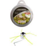Johnser Motorlu Tırpan Örümcek Başlık - Universal + Ibeltech 3.5 mm Çelik Telli Güçlendirilmiş Profesyonel Tırpan Misinası (28 Metre) – Yoğun Ot & Çalı Temizliği Için Dayanıklı Set