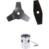Johnser Motorlu Tırpan Örümcek Başlık - Universal + Tırpan Bıçağı 2d Düz 305X25.4X1.6 mm + 3D Tırpan Bıçağı 255X25.4X1.4 mm – Yoğun Ot & Çalı Temizliği Için Dayanıklı Set