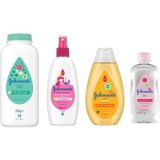 Johnson's Baby Bebek Banyo Bakım Pudra Yağ Şampuan Sprey 4lü Set - Çok Renkli