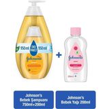 Johnson's Bebek Şampuanı 750 ml + Johnson's Bebek Şampuanı 200 ml + Johnson's Bebek Yağı 200 ml Hipoalerjenik Formül ile Nazik Temizlik Sağlar