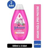 Johnson's Işıldayan Parlaklık Serisi Bebek Şampuanı 500 ml Argan Yağı ve İpek Proteini İçerir 1+1 Set