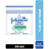 Johnson's Kulak Temizleme Çubuğu 200 Adet Yumuşak Pamuksu Doku Hassas Ciltler İçin