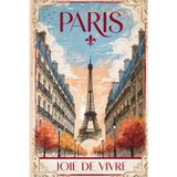 Joie de Vivre: Paris Vintage Travel Notebook with Retro French Poster Art, 120 Lined Pages
