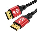 jojobnj DP 2.1 Kablo, 20ft DisplayPort Kablosu, 16K,10K,8K@60Hz,4K@144Hz,2K@240Hz HBR3 Desteği 32,4 Gbps, HDR 4:4:4 / HDR 10 ve HDCP 2.2 Dizüstü Bilgisayar, TV Oyun Monitörü için (Kırmızı)