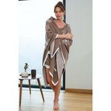 Jojomia Liz Throw Triko Koltuk Şalı Tv Battaniyesi 130X170 - 130 x 170 cm - Krem - Kahverengi