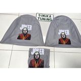 Joker Gri Oto Servis Kılıfı Ön ve Arka 4parça (Arka Logolu) Vites Polar Kılıf Hediyeli - Beyaz