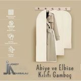 Jokey Ambalaj Fermuarlı Dolapiçi Gamboç Kıyafet,Takım Elbise,Abiye Ve Gelinlik Kılıfı ( Krem 60X160cm)