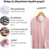 Jokey Ambalaj Gardırop Içi Askılık Yuvalı 60X90CM Kuru Temizleme - Dolap Içi Şeffaf Saklama Naylonu (10ADET)