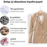 Jokey Ambalaj Gardırop Içi Askılık Yuvalı Kuru Temizleme - Dolap Içi Şeffaf Saklama Naylonu 10 Adet (Ebat Seçenekli) - 50x70cm
