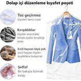 Jokey Ambalaj Gardırop Içi Askılık Yuvalı Kuru Temizleme - Dolap Içi Şeffaf Saklama Naylonu 10 Adet (Ebat Seçenekli) - 55x75cm