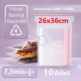 Jokey Ambalaj Kilitli Şeffaf Torba 26X36 cm Aksesuar,madeni Para,boncuk ve Buzdolabı Saklama Poşeti (10ADET)