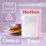 Jokey Ambalaj Kilitli Şeffaf Torba 35X43 cm Aksesuar,madeni Para,boncuk ve Buzdolabı Saklama Poşeti (5ADET)
