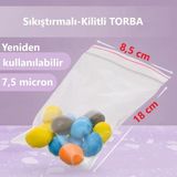 Jokey Ambalaj Kilitli Şeffaf Torba Aksesuar,madeni Para,boncuk ve Buzdolabı Saklama Poşeti (Ebat Seçenekli) - 8,5x18-50 adet