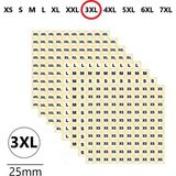 Jokey Kırtasiye Yuvarlak Mağaza Giysi, Beden Etiketi (210 Adet) ÇAPI-25MM Kendinden Yapışkanlı (Beden Seçenekli) - 3XL