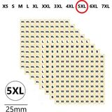 Jokey Kırtasiye Yuvarlak Mağaza Giysi, Beden Etiketi (210 Adet) ÇAPI-25MM Kendinden Yapışkanlı (Beden Seçenekli) - 5XL