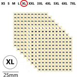 Jokey Kırtasiye Yuvarlak Mağaza Giysi, Beden Etiketi (210 Adet) ÇAPI-25MM Kendinden Yapışkanlı (Beden Seçenekli) - XL