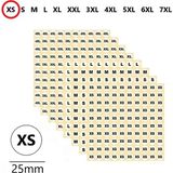 Jokey Kırtasiye Yuvarlak Mağaza Giysi, Beden Etiketi (210 Adet) ÇAPI-25MM Kendinden Yapışkanlı (Beden Seçenekli) - XS