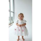 Jolanda Organze Çiçekli Bebek Elbise/ Kız Bebek Özel Gün & Doğum Günü Elbisesi