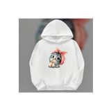 Jolijoy Tatlı Kedi Baskılı Kapüşonlu Sweatshirt
