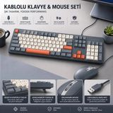 Jolita Asus Zenbook Pro Duo 15 OLED 15.6'' Uyumlu Kablolu Klavye Mouse Seti