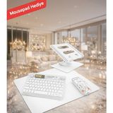 Jolita Gtx Jaculus 10.4 '' Uyumlu Ergonomik Tablet Çalışma Seti Metal Stand Rgb Klavye Mouse - Beyaz
