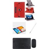 Jolita Honor Pad X8B 11'' Uyumlu 4in1 Set Klavye Mouse Kılıf Kalem Ekran Koruyucu - Kırmızı