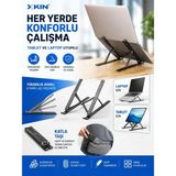 Jolita iPad Air 5. Nesil 2022 10.9 Uyumlu Katlanabilir Tablet Standı – 6 Kademeli Yükseltici - Siyah