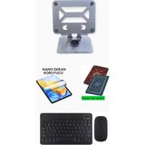 Jolita iPad Mini 4 Uyumlu Metal Stand Ekran Koruyucu Klavye Mouse Set - Siyah