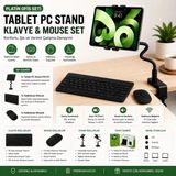 Jolita iPad Mini 6.nesil 8.3'' 2021 Uyumlutablet Pc Standı Kablosuz Klavye ve Mouse Ergonomik Çalışma Seti - Siyah