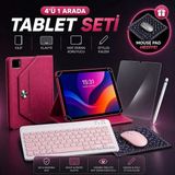 Jolita iPad Pro 11 2.nesil Uyumlu 4’lü Tablet Seti Klavye + Kılıf + Kalem - Pembe