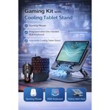 Jolita iPad Pro 11 3.nesil Uyumlu 3'ü 1 Arada Gaming Set Klavye Mouse Soğutucu Stand - Siyah