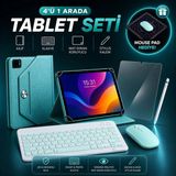 Jolita iPad Pro 11 4.nesil 2022 Uyumlu 4’lü Tablet Seti Klavye + Kılıf + Kalem - Mavi