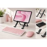 Jolita iPad Pro M4 11 2024 Uyumlu Ergonomik Tablet Çalışma Seti Stand+Klavye+Mouse - Pembe