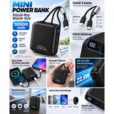 Jolita iPhone 14 Plus Uyumlu 10000 Mah Mini Powerbank Dijital Göstergeli Taşınabilir Şarj Cihazı - Siyah