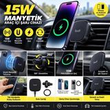 Jolita iPhone 17 Pro Max Uyumlu 15W Manyetik Kablosuz Şarjlı Araç Içi Telefon Tutucu – 360° Döner Havalandırma Aparatı