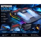 Jolita Monster Huma H4 14'' Uyumlu Rgb LED Işıklı Çift Fanlı Notebook Soğutucu Standı - Siyah