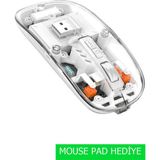 Jolita Nubia Red Magic Nova 11" Uyumlu Şeffaf Tasarım Sessiz Kablosuz Mouse - Beyaz