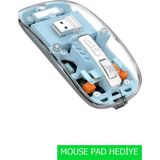 Jolita Nubia Red Magic Nova 11" Uyumlu Şeffaf Tasarım Sessiz Kablosuz Mouse - Mavi