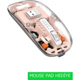Jolita Nubia Red Magic Nova 11" Uyumlu Şeffaf Tasarım Sessiz Kablosuz Mouse - Pembe