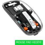 Jolita Nubia Red Magic Nova 11" Uyumlu Şeffaf Tasarım Sessiz Kablosuz Mouse - Siyah